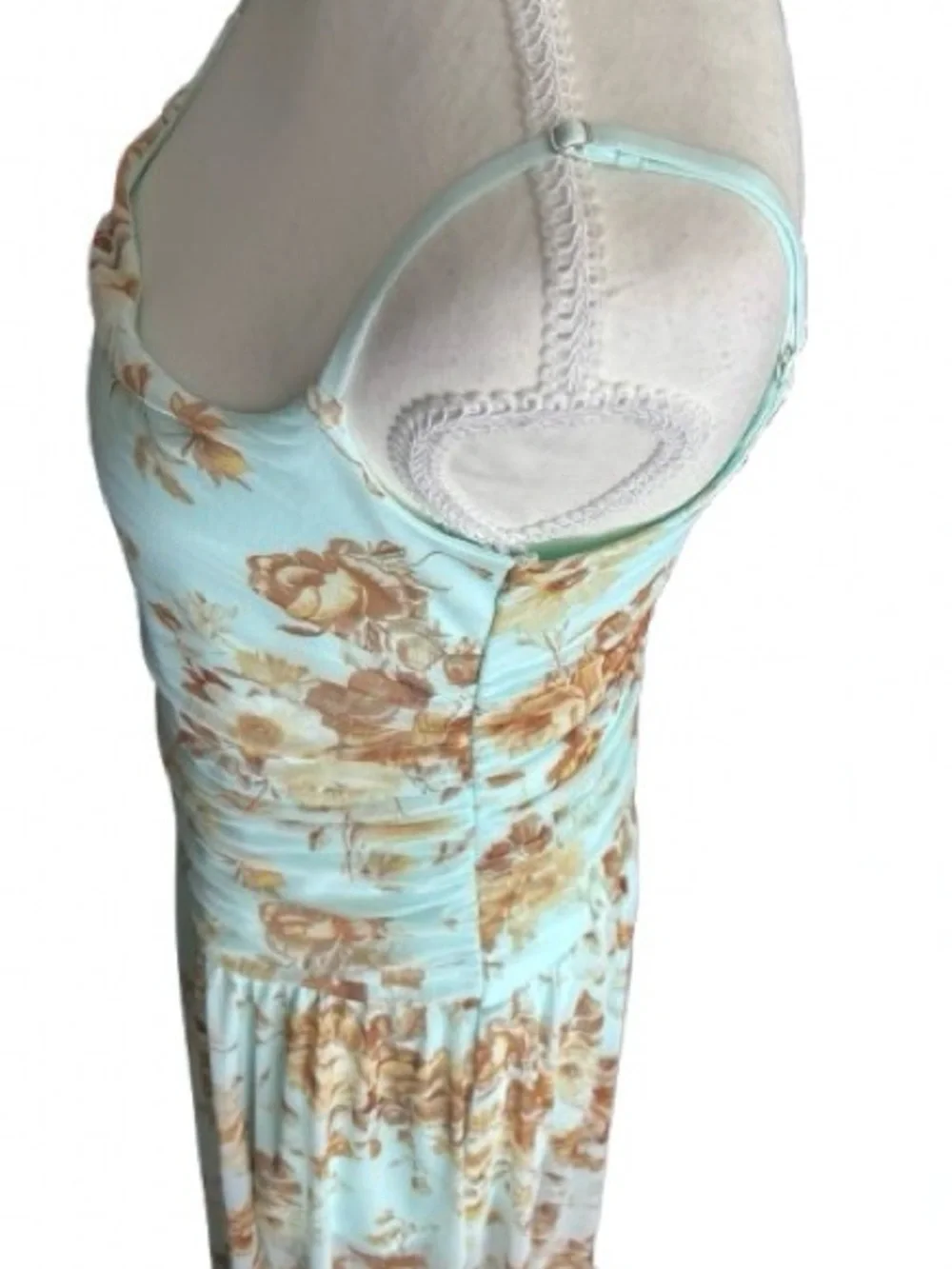 Sheer Abercrombie & Fitch Dress Mint Green Floral Illusion Medium Maxi Mesh Boho